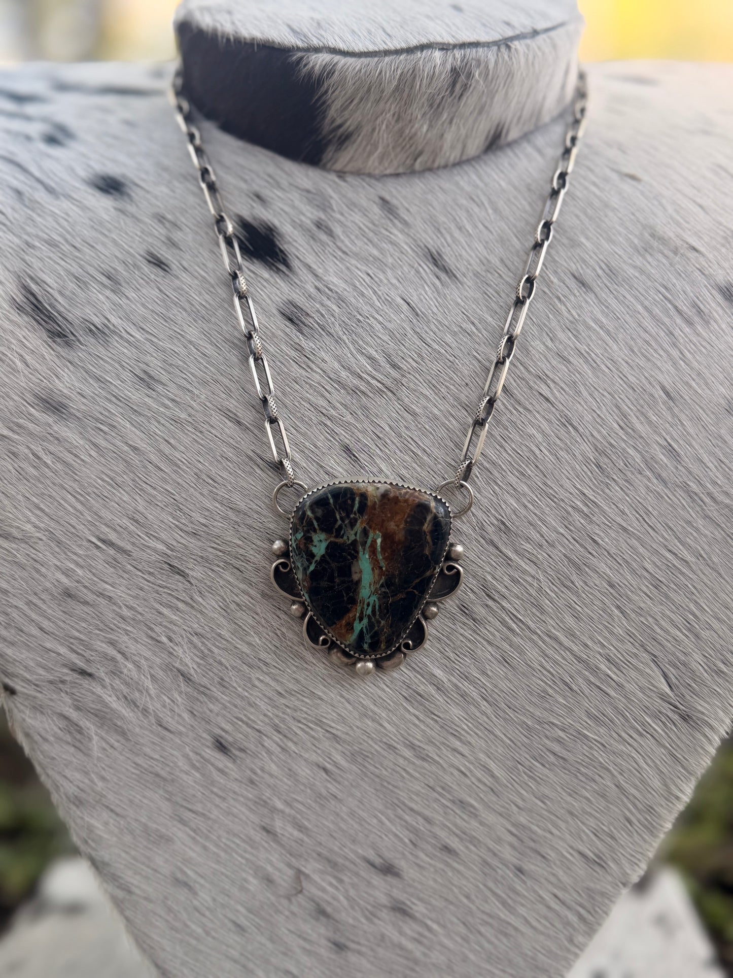 Chris Etsitty | Single Stone Blackjack Necklace