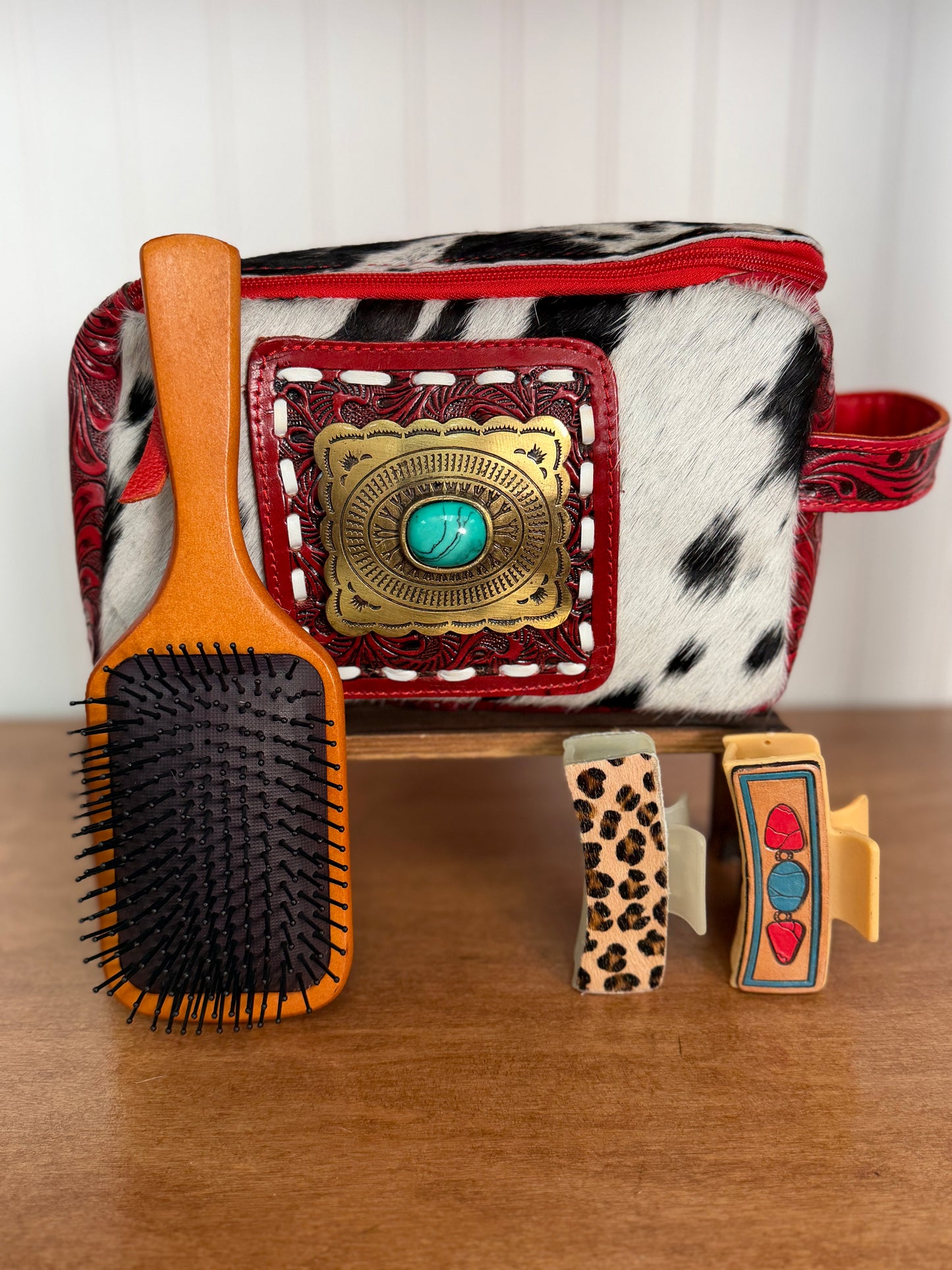 Western Cowhide Cosmetic & Hair Essentials Bundle