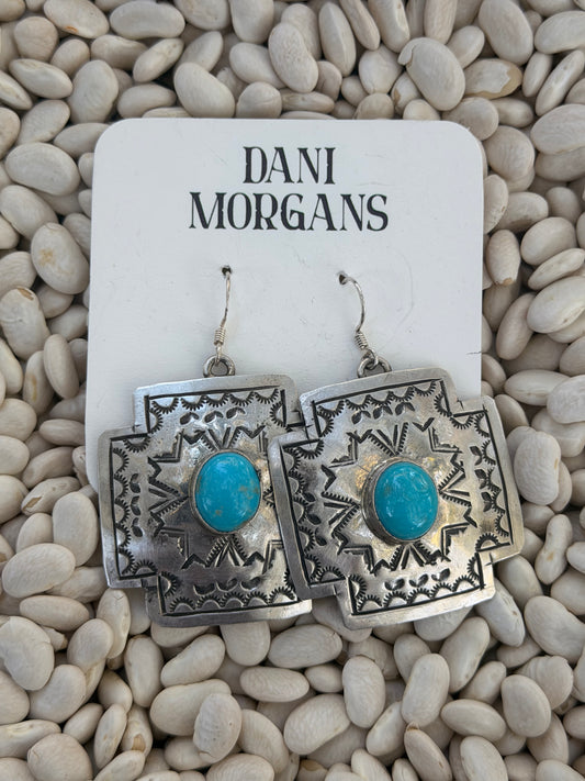 J.G | Kingman Turquoise Sterling Silver Dangles