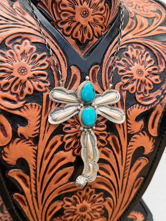 Tillie John Kingman Turquoise Dragonfly Necklace – Sterling Silver