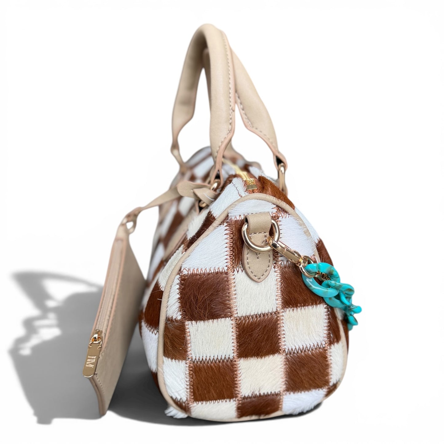 Dani Morgans Exclusive Checkered Cowhide Small Speedy Bag