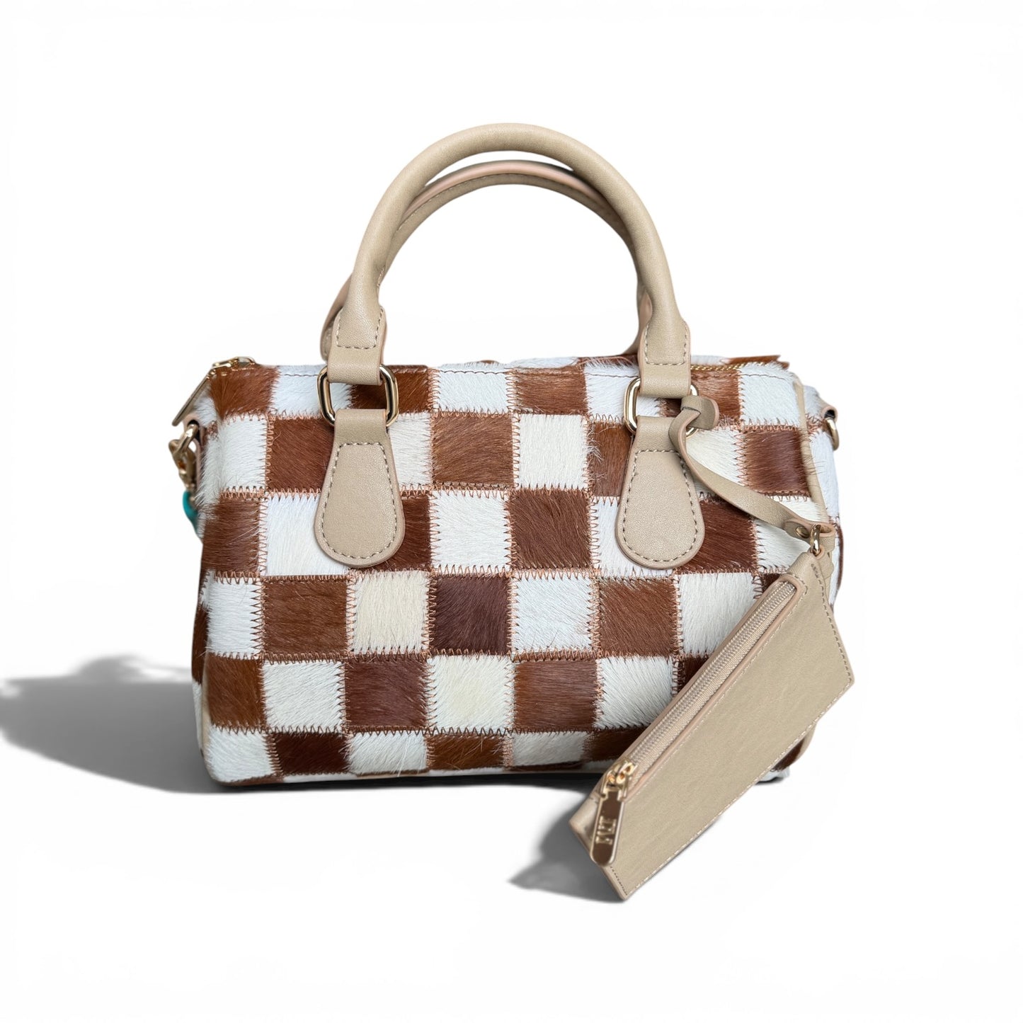 Dani Morgans Exclusive Checkered Cowhide Small Speedy Bag
