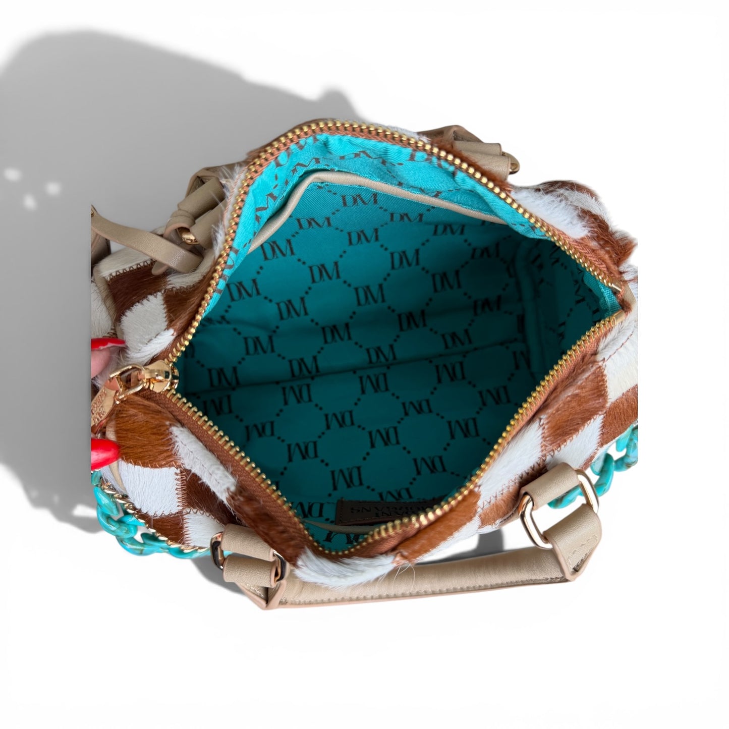 Dani Morgans Exclusive Checkered Cowhide Small Speedy Bag