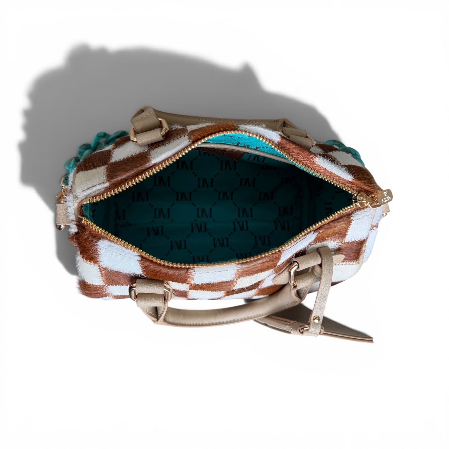Dani Morgans Exclusive Checkered Cowhide Small Speedy Bag