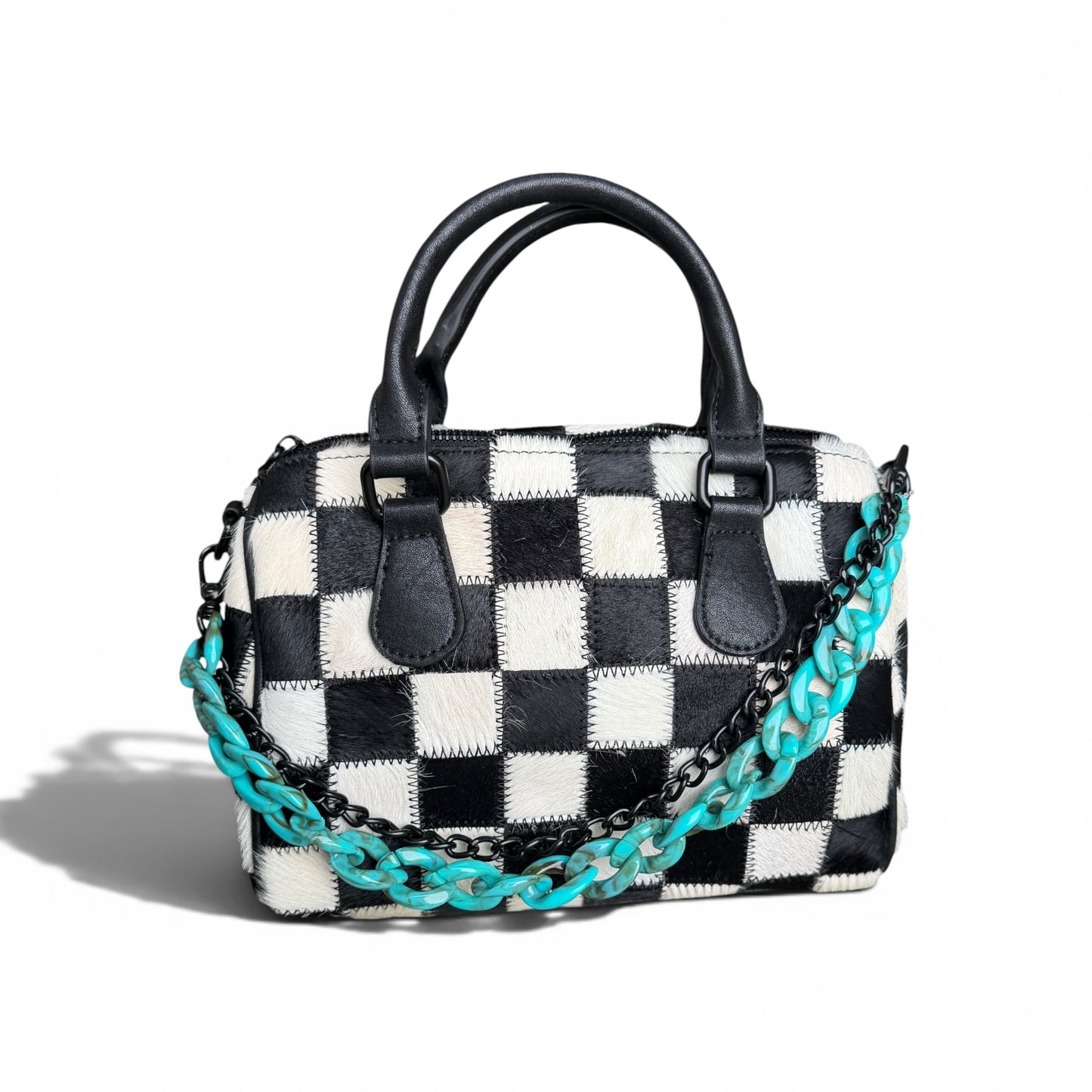 Dani Morgans Exclusive Checkered Cowhide Small Speedy Bag