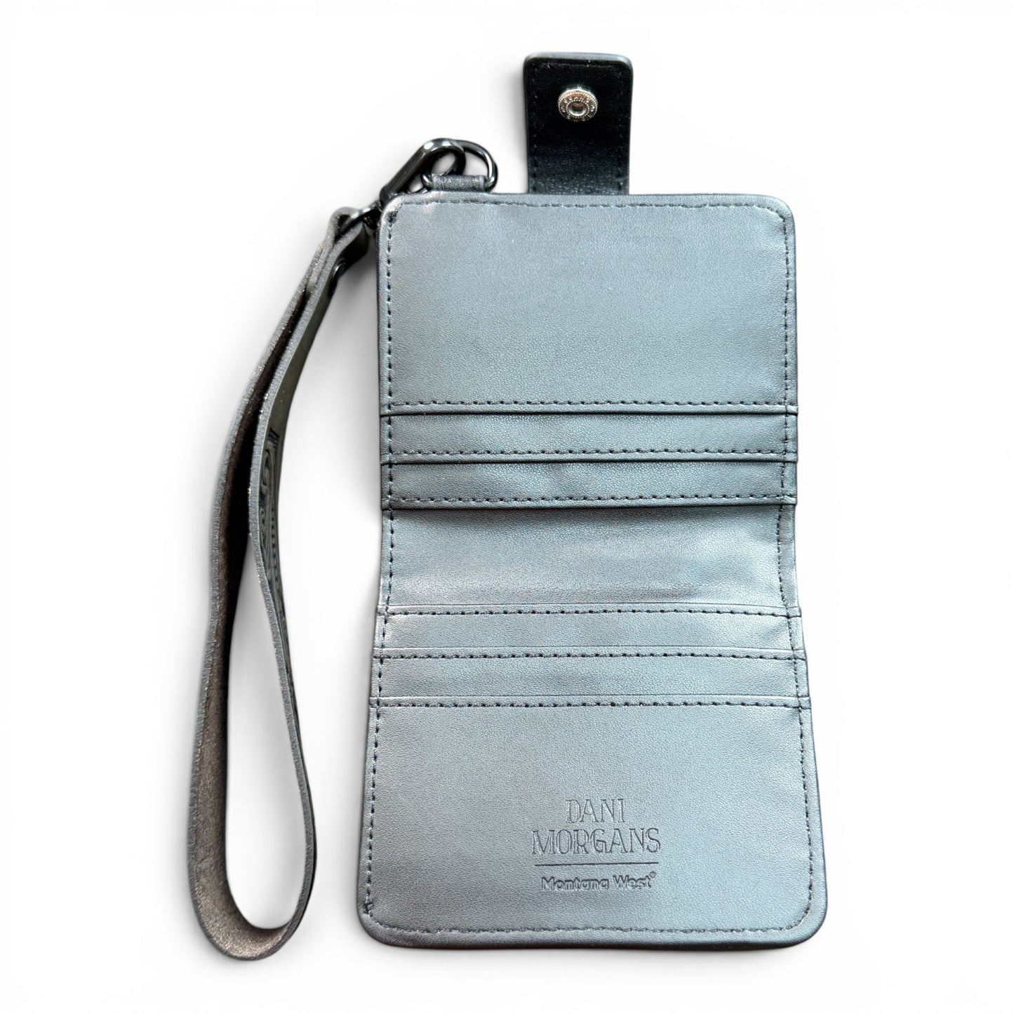 Dani Morgans Checkered Cowhide Mini Wristlet Wallet