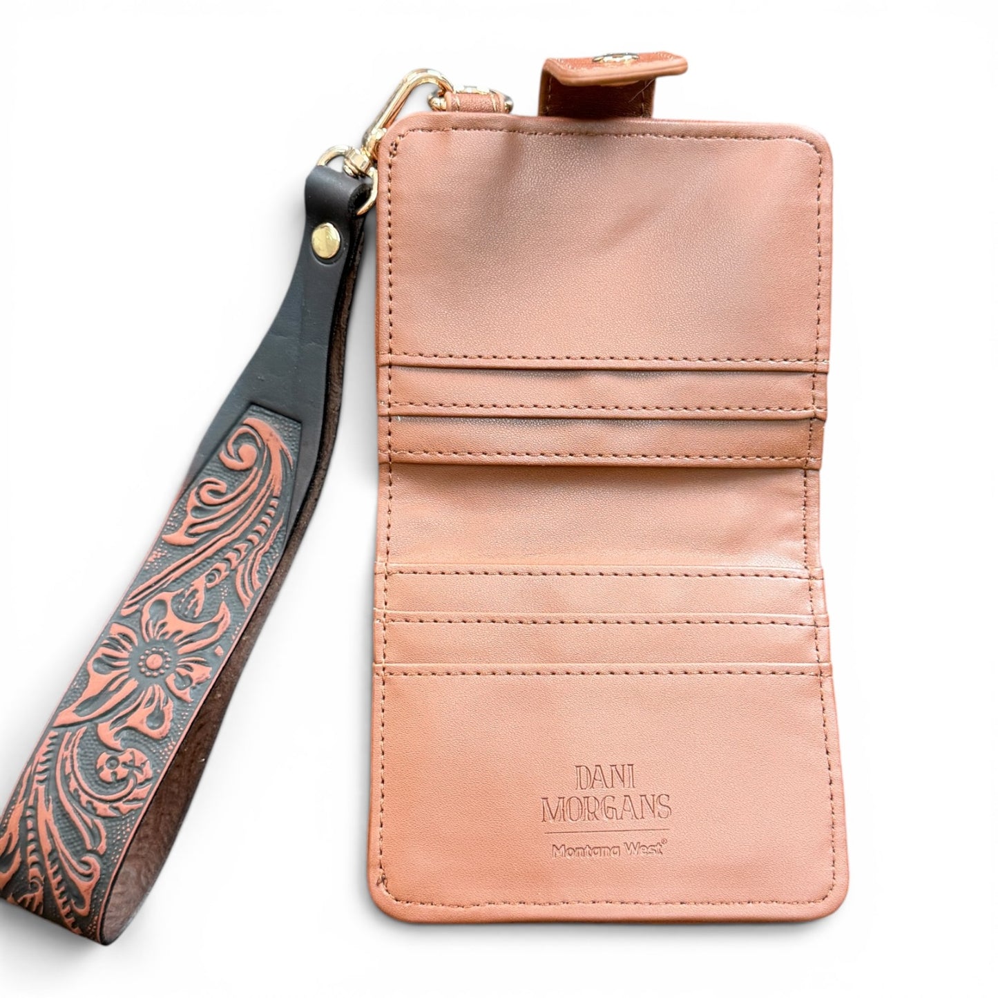 Dani Morgans Checkered Cowhide Mini Wristlet Wallet