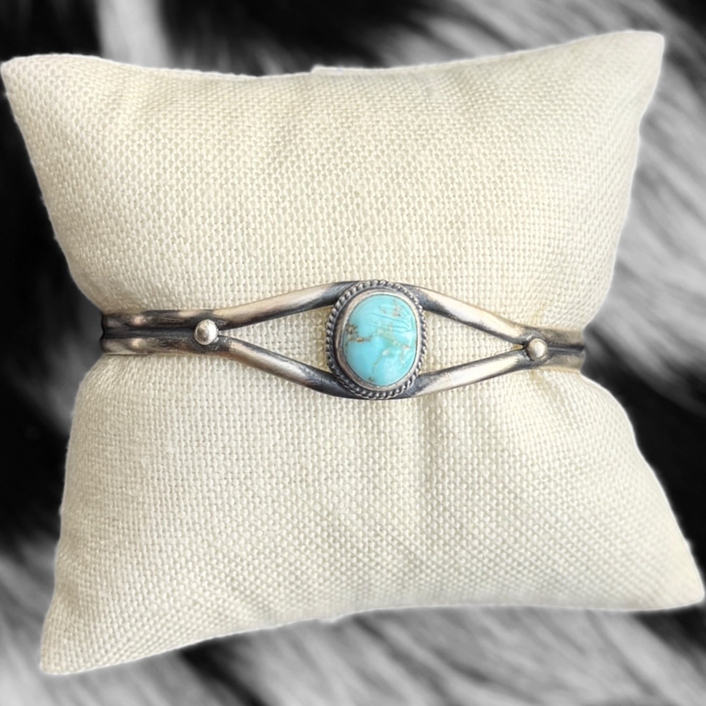 Dry Creek Turquoise Cuff Bracelet | Genuine 925 Sterling Silver | Navajo Handmade | Stamped BF