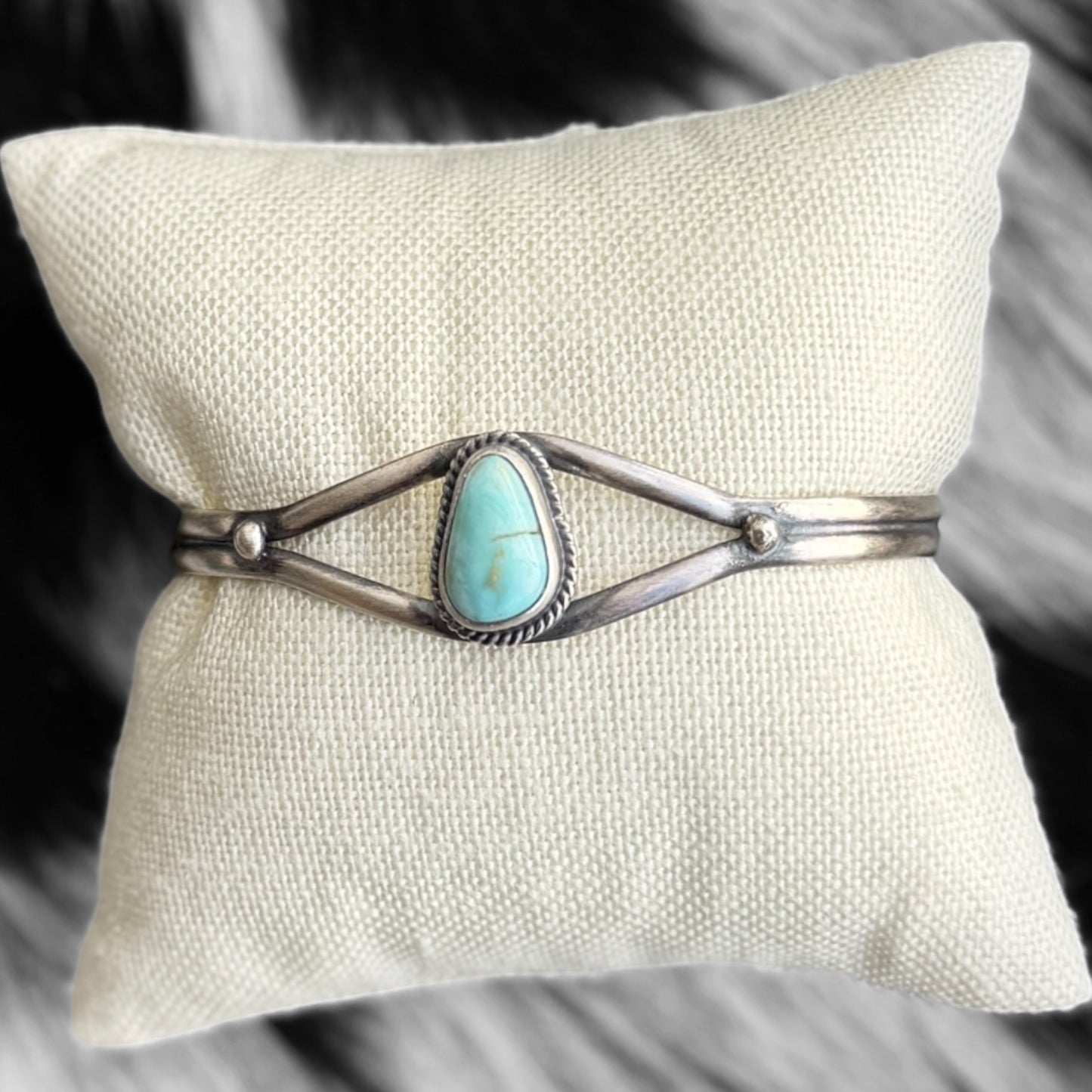 Dry Creek Turquoise Cuff Bracelet | Genuine 925 Sterling Silver | Navajo Handmade | Stamped BF