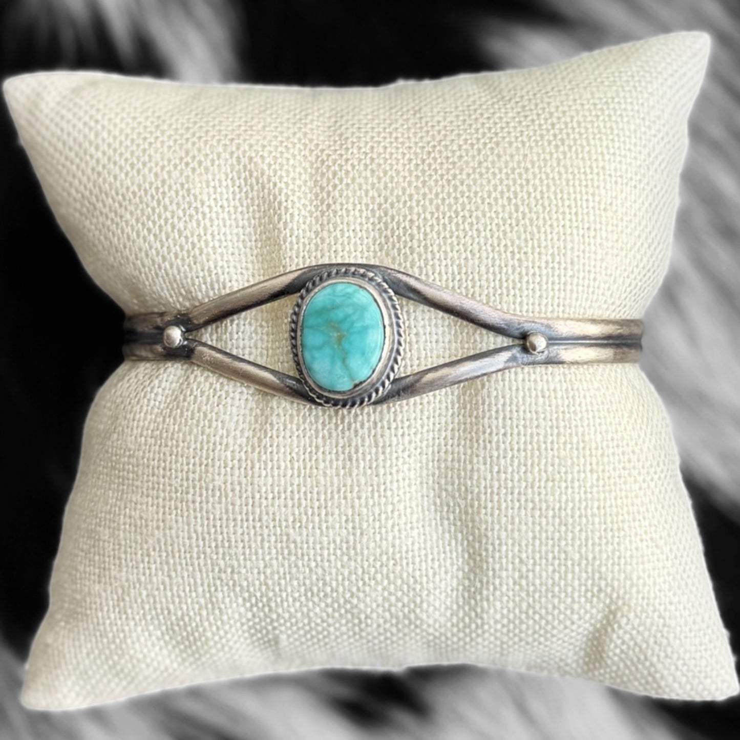 Dry Creek Turquoise Cuff Bracelet | Genuine 925 Sterling Silver | Navajo Handmade | Stamped BF