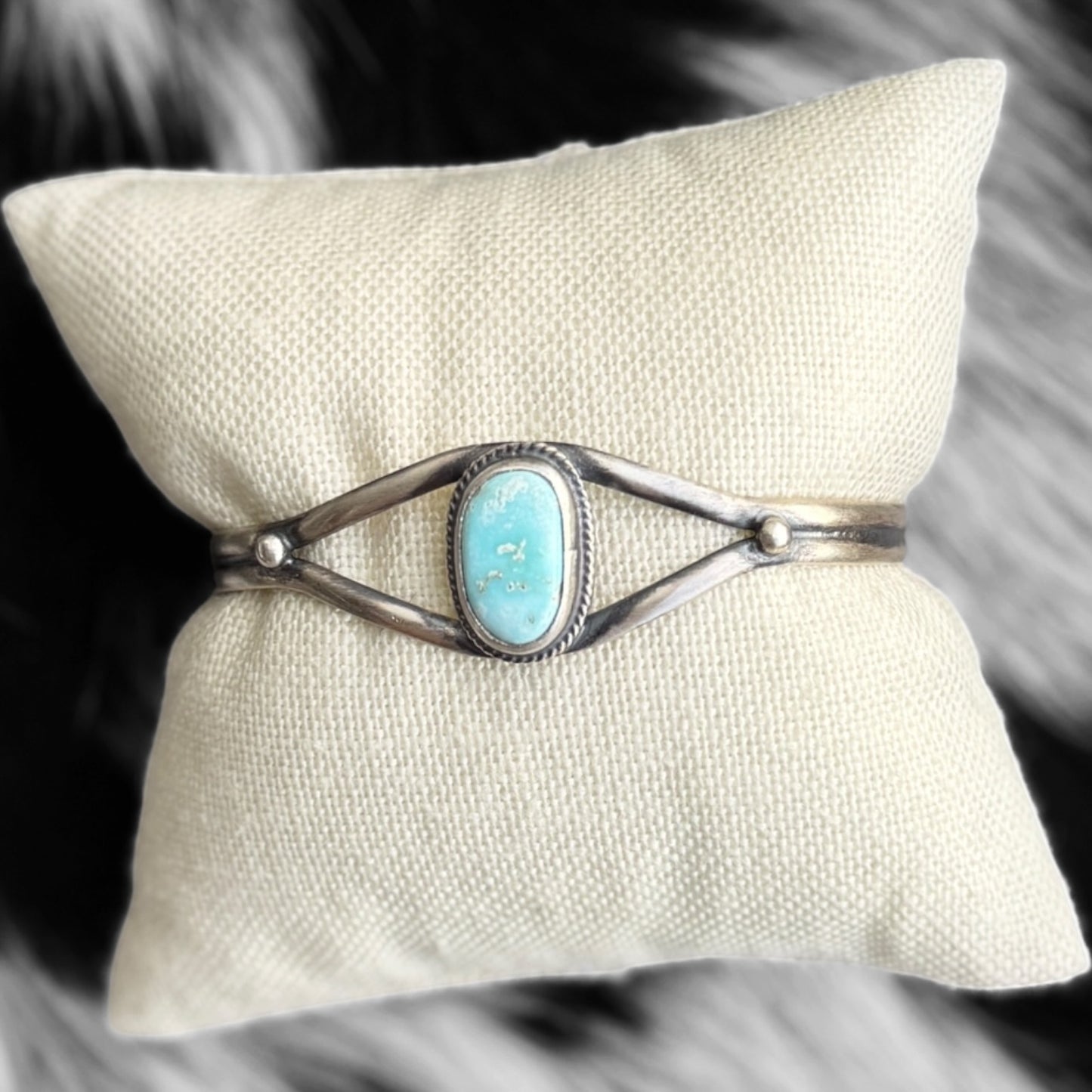 Dry Creek Turquoise Cuff Bracelet | Genuine 925 Sterling Silver | Navajo Handmade | Stamped BF