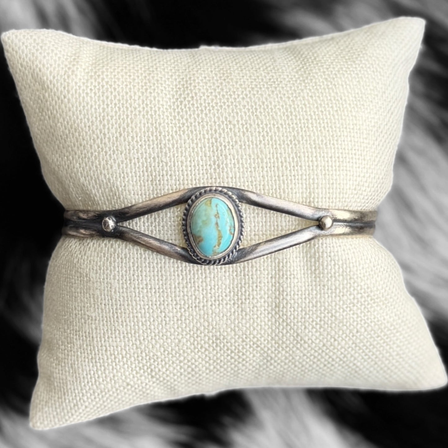Dry Creek Turquoise Cuff Bracelet | Genuine 925 Sterling Silver | Navajo Handmade | Stamped BF