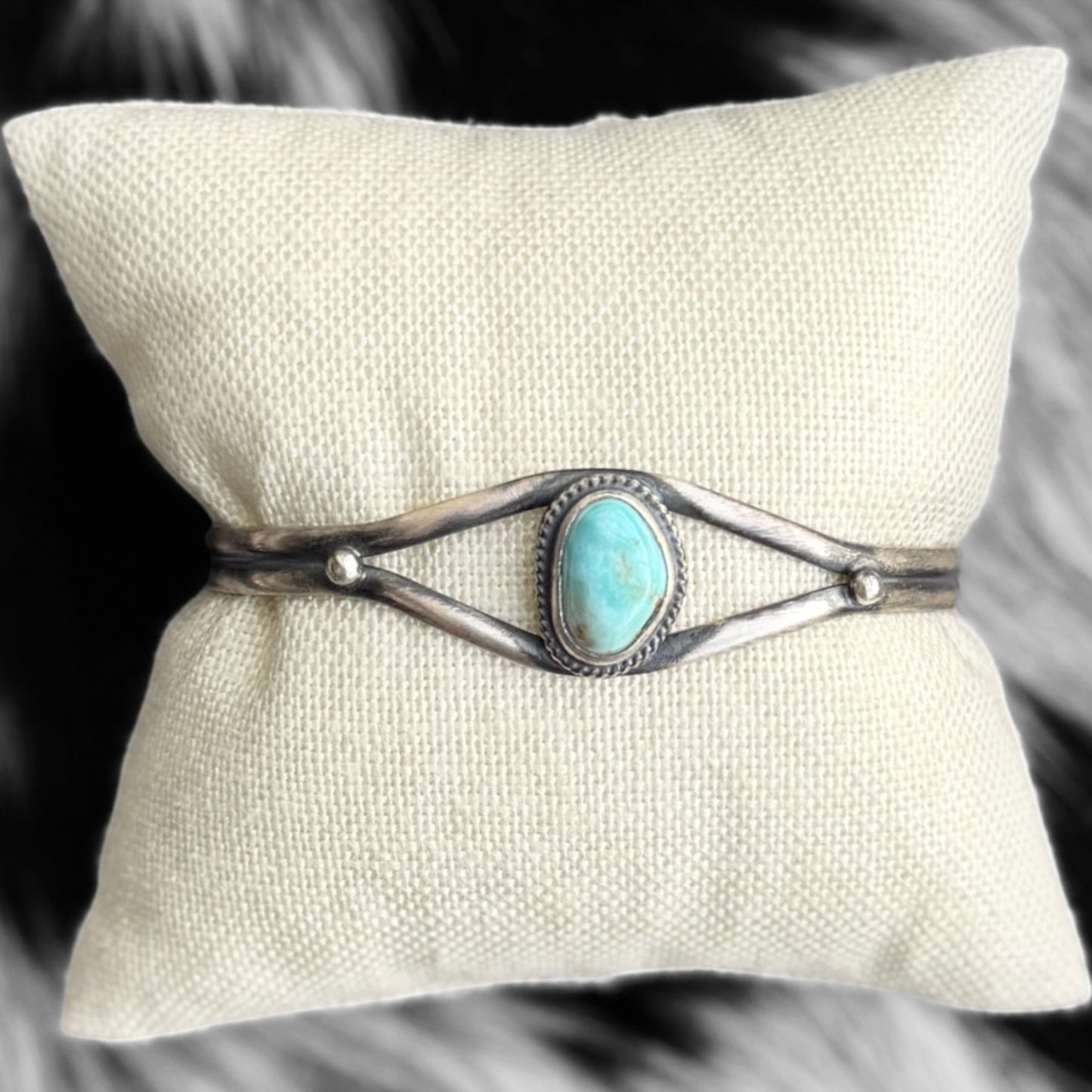 Dry Creek Turquoise Cuff Bracelet | Genuine 925 Sterling Silver | Navajo Handmade | Stamped BF