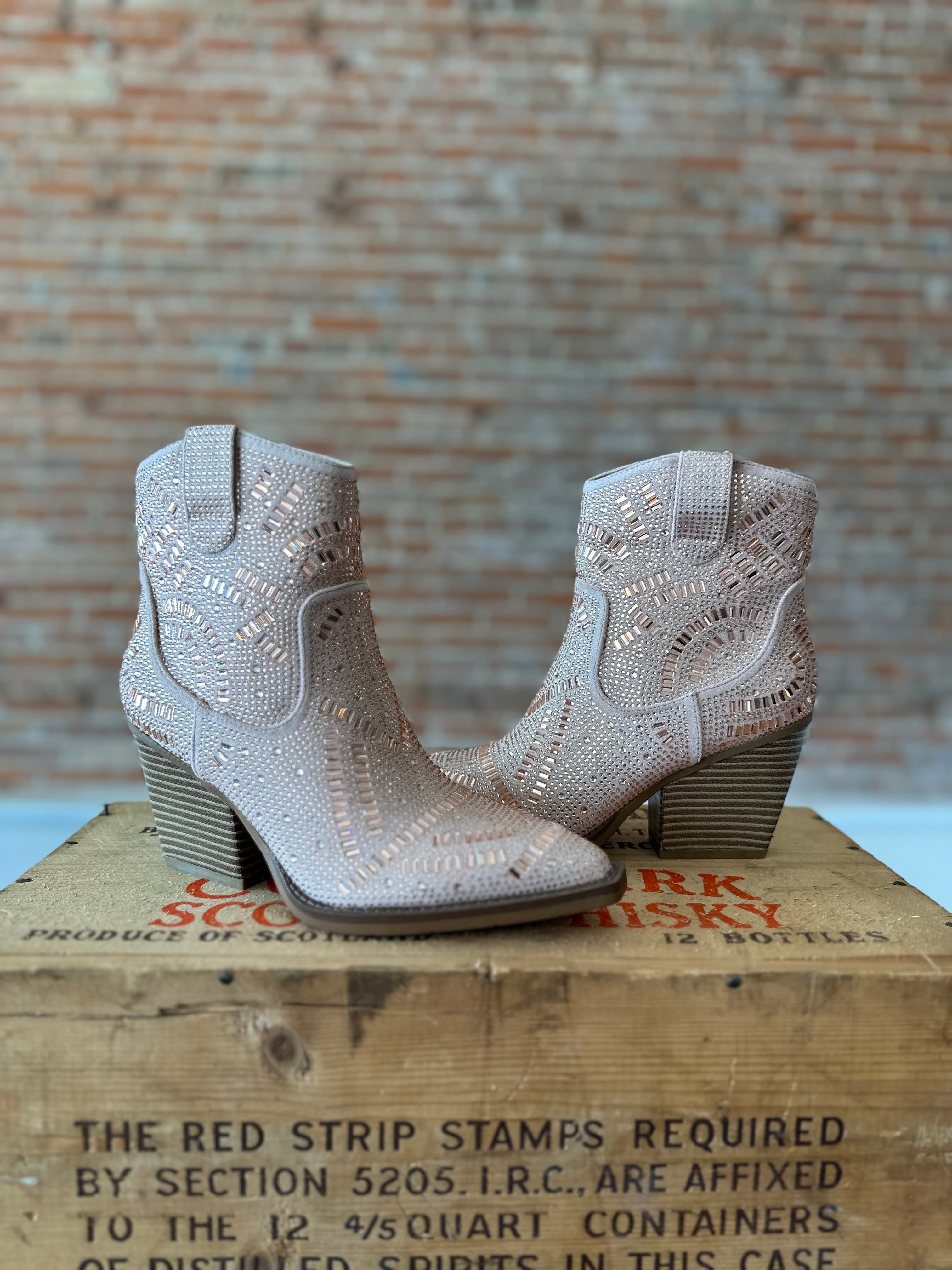 Silver rhinestone clearance booties