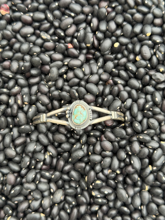 Dry Creek Turquoise Cuff Bracelet | Genuine 925 Sterling Silver | Navajo Handmade |