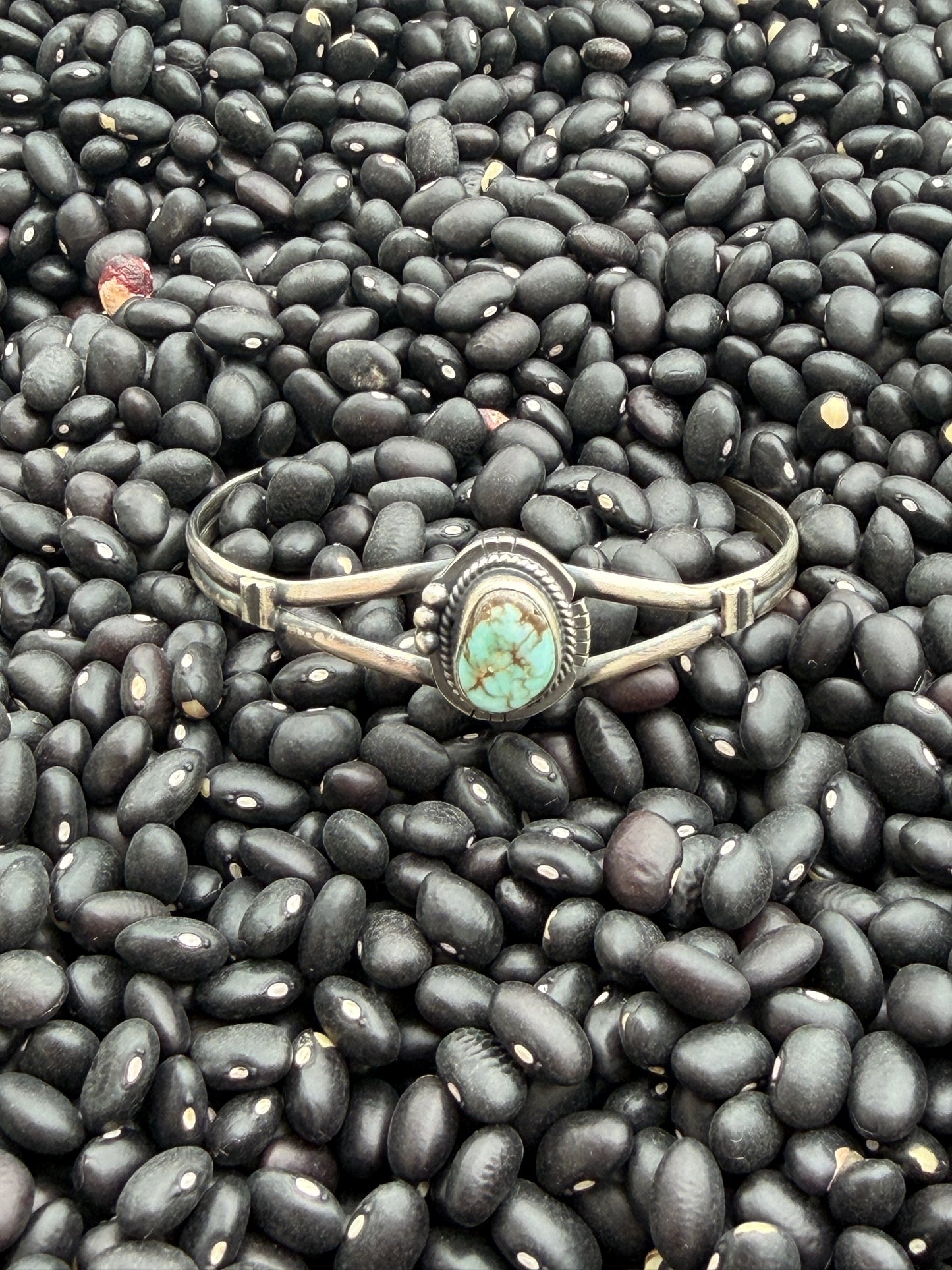 Dry Creek Turquoise Cuff Bracelet | Genuine 925 Sterling Silver | Navajo Handmade |