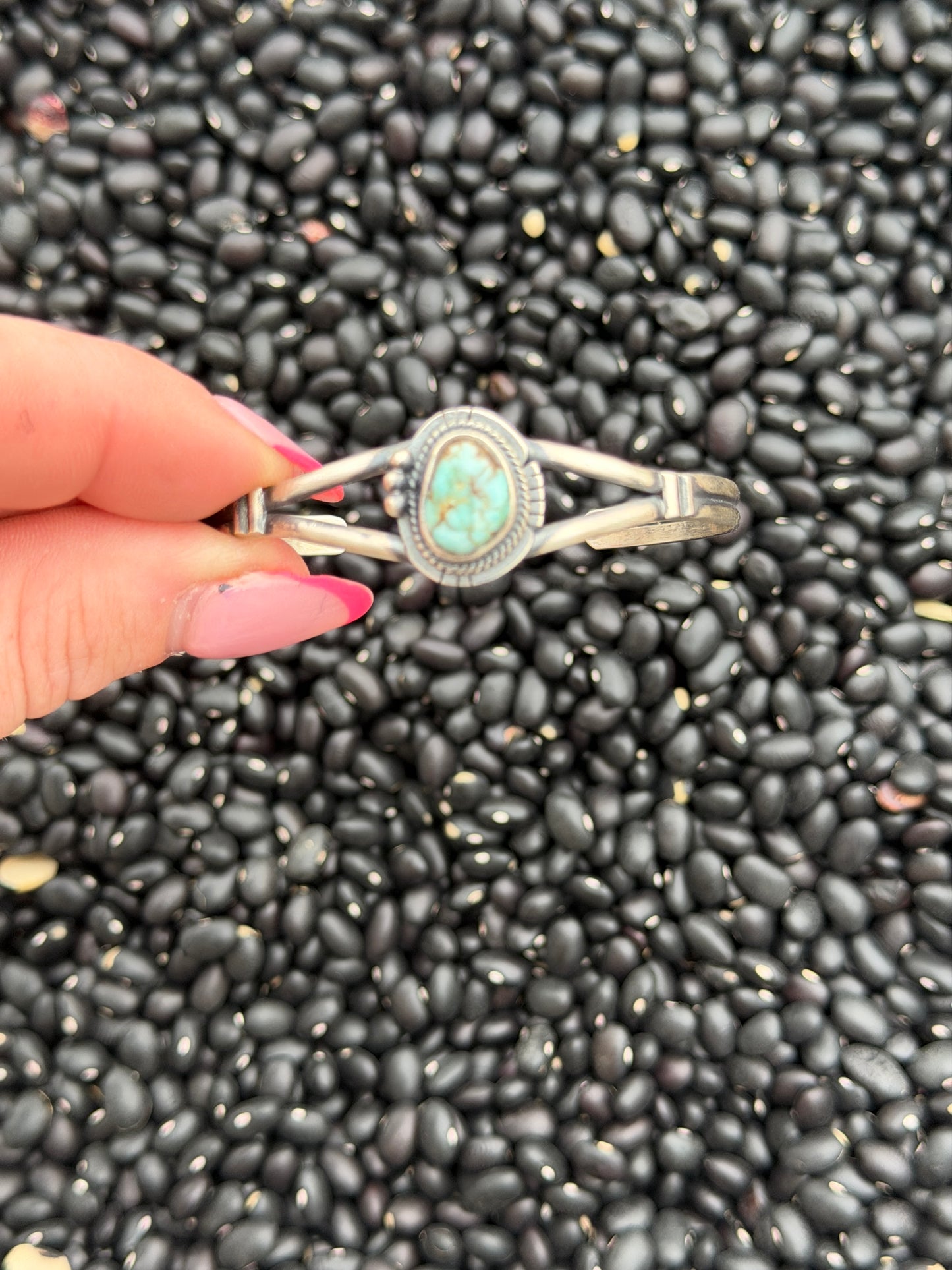 Dry Creek Turquoise Cuff Bracelet | Genuine 925 Sterling Silver | Navajo Handmade |
