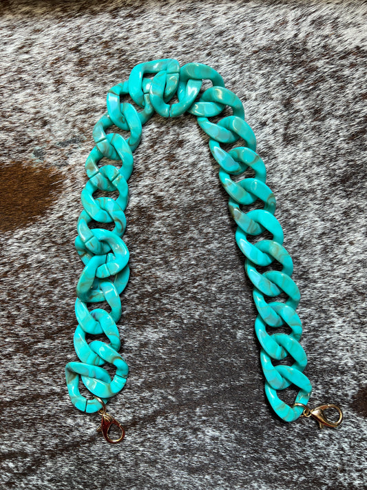 Turquoise Acrylic Bag Chain