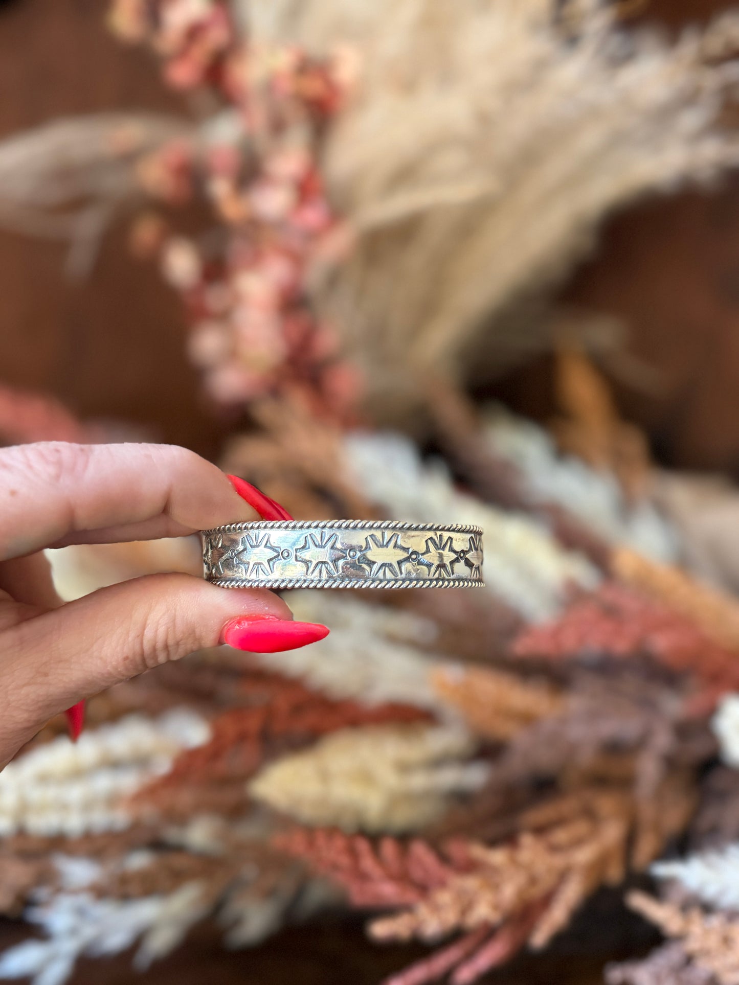 Hand-Stamped Sterling Silver Cuff Bracelet – 5 Designs- Native Made by Jason Bane