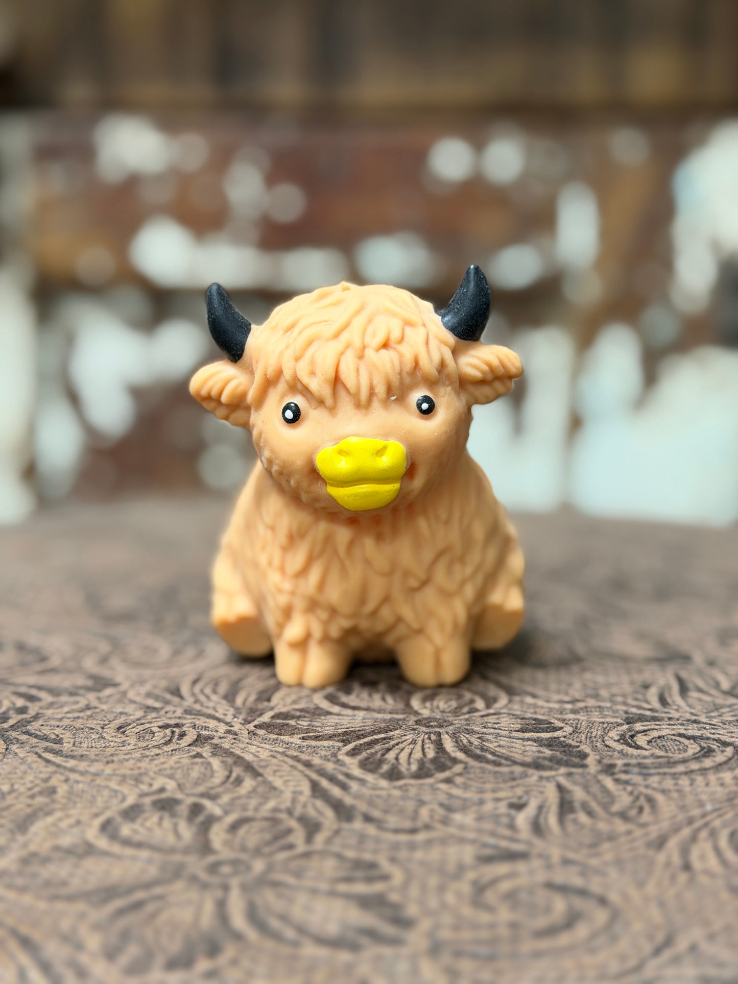 Highland Honey Cow Squishy | Stretchy Squeeze Toy