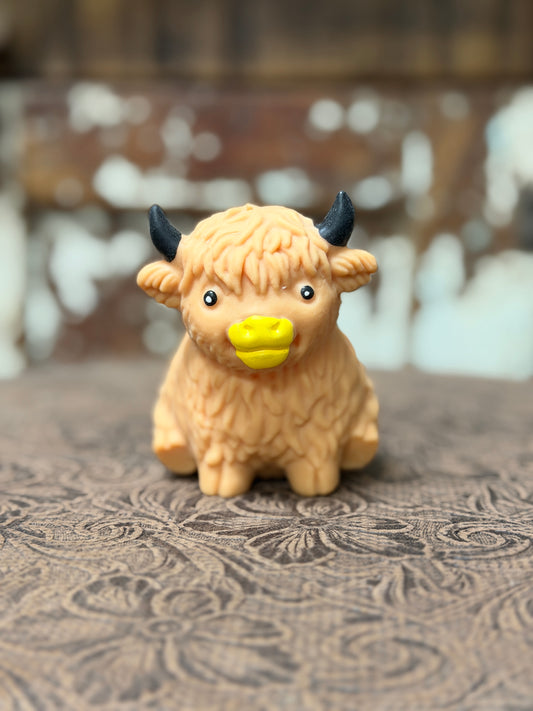 Highland Honey Cow Squishy | Stretchy Squeeze Toy