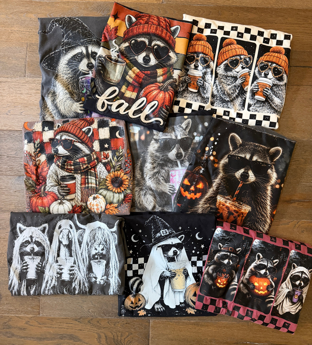 Raccoon Mystery Tee Bundle | 2 Comfort Colors® Graphic Tees – Choose Fall/Spooky or Football
