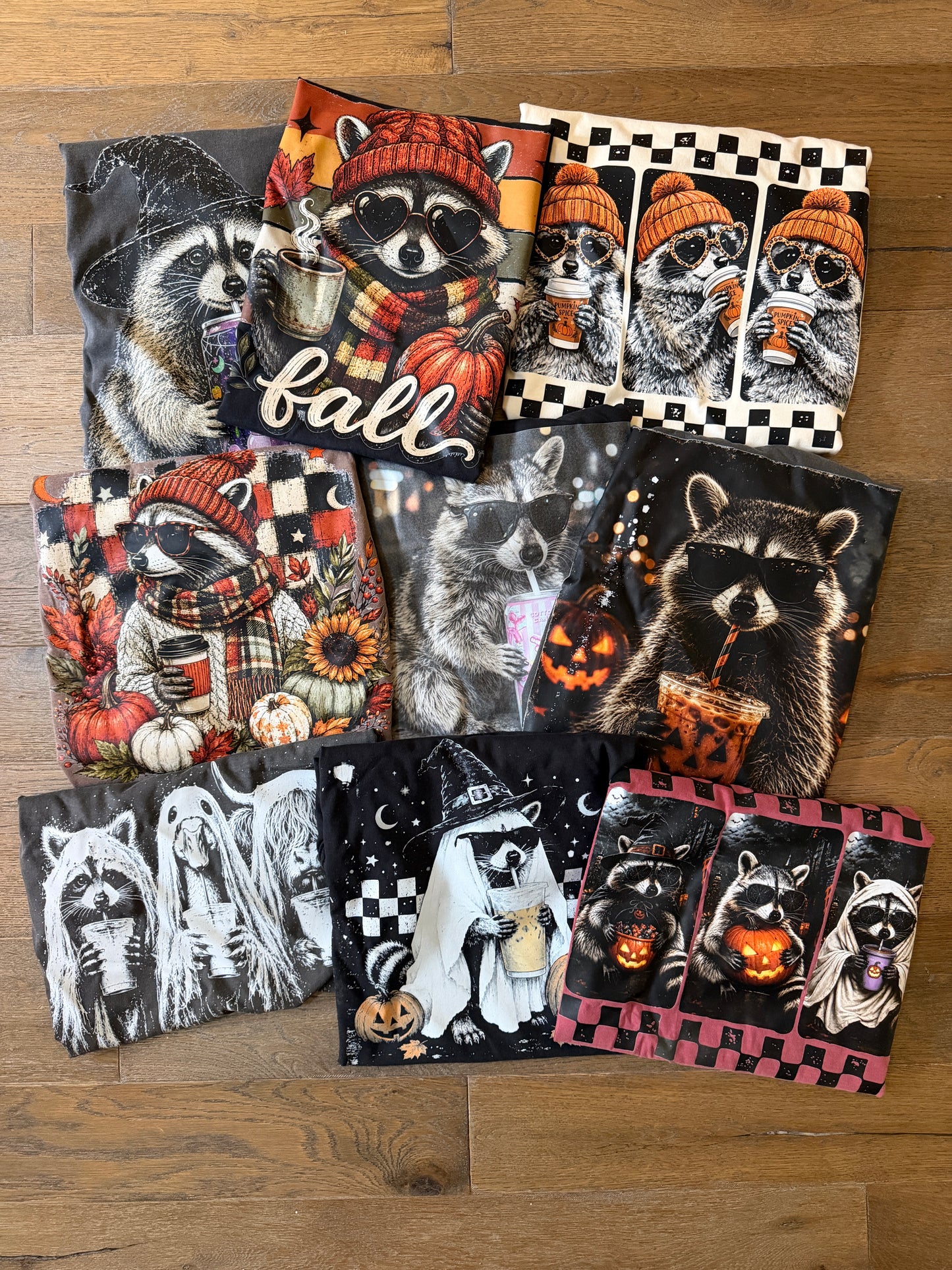 Raccoon Mystery Tee Bundle | 2 Comfort Colors® Graphic Tees – Choose Fall/Spooky or Football