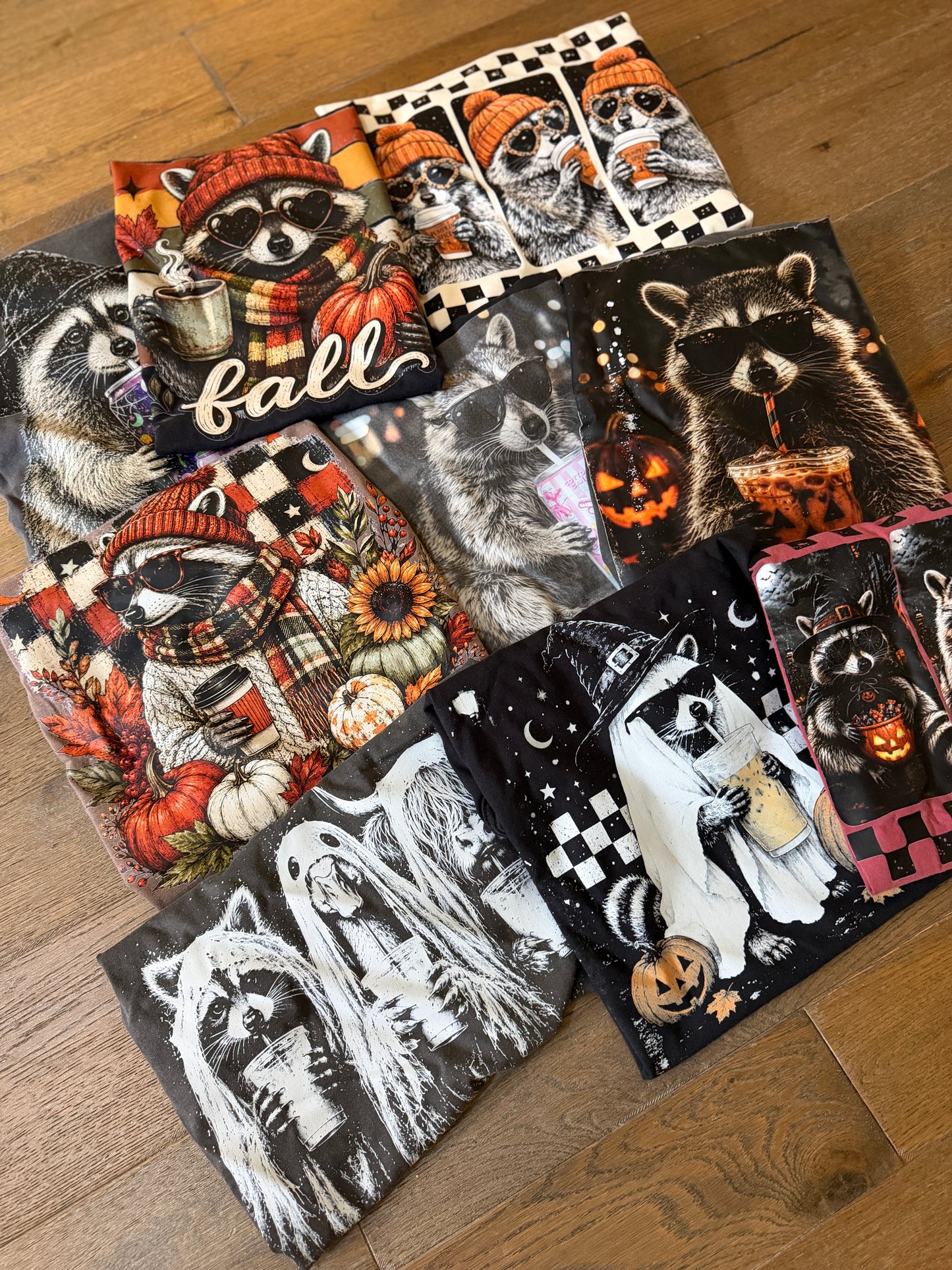 Raccoon Mystery Tee Bundle | 2 Comfort Colors® Graphic Tees – Choose Fall/Spooky or Football