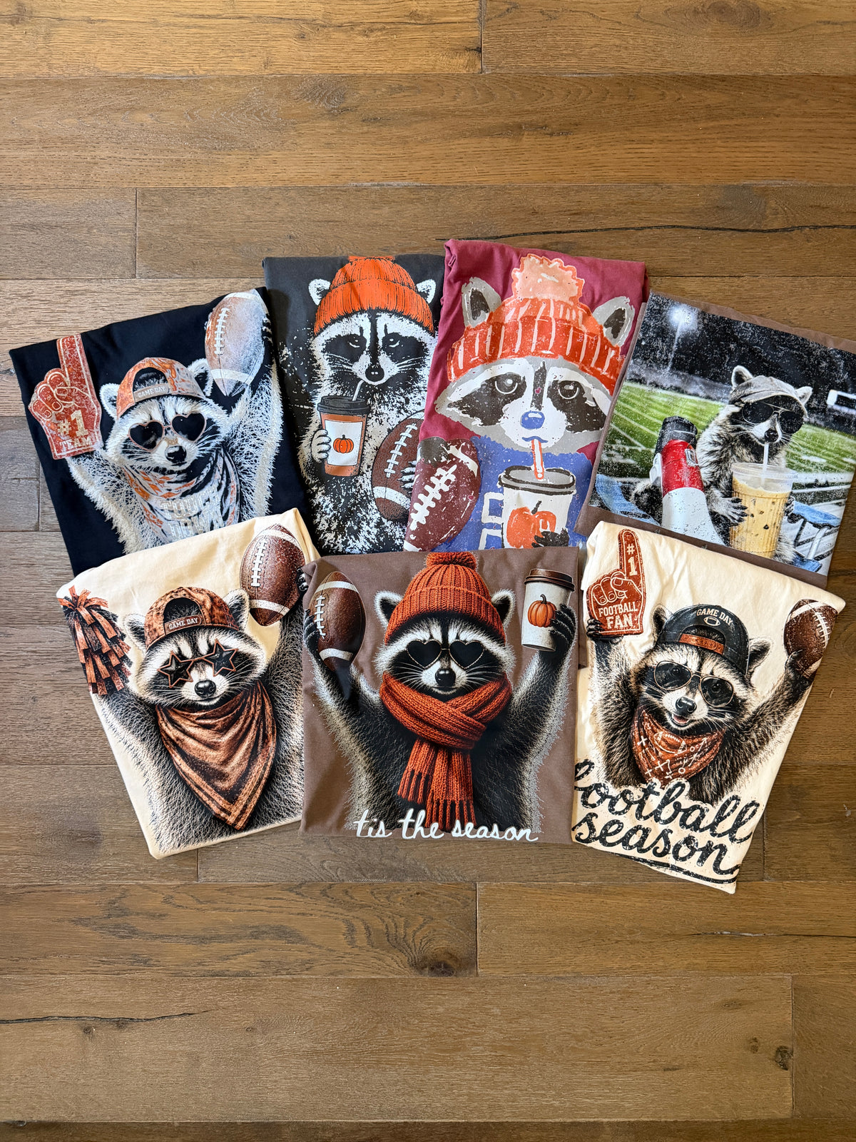 Raccoon Mystery Tee Bundle | 2 Comfort Colors® Graphic Tees – Choose Fall/Spooky or Football
