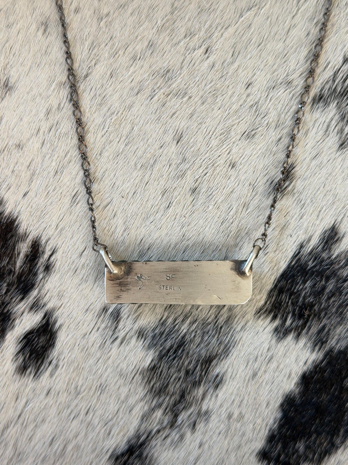 Steve Francisco Mine 8 Turquoise Bar Necklace – Native Made 925 Sterling Silver | 18"
