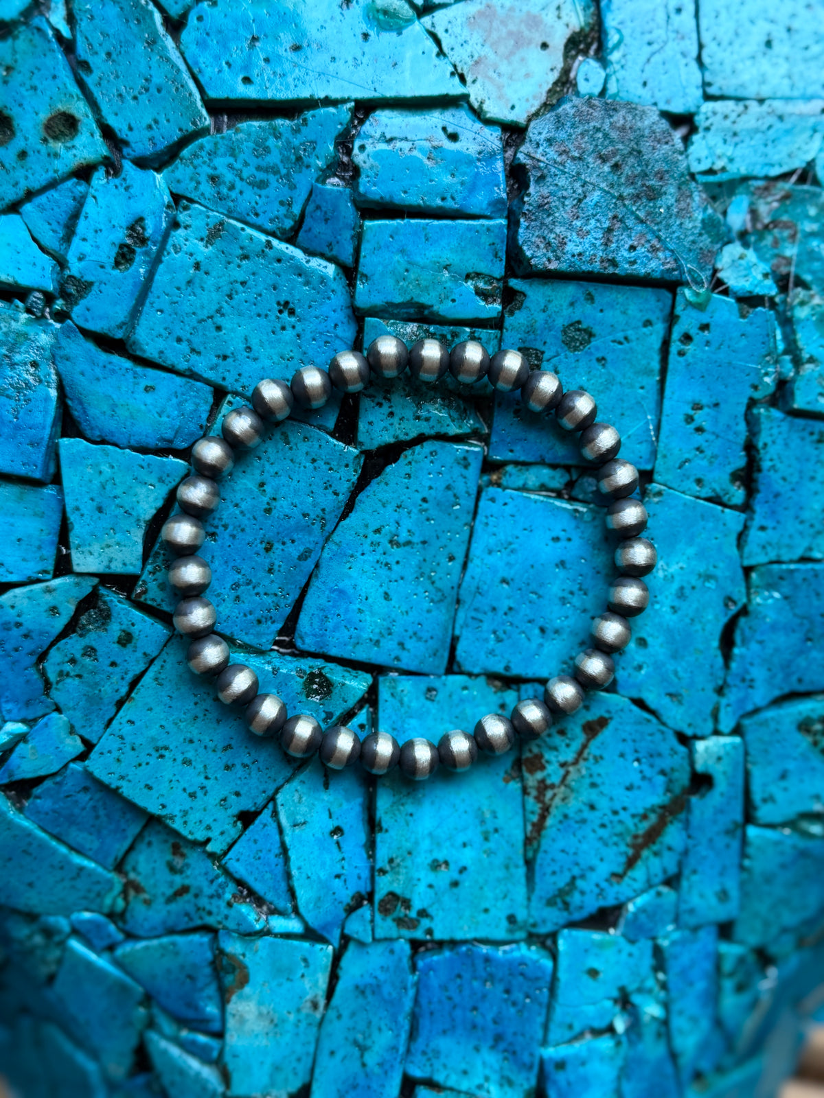 6mm 925 Sterling Silver Pearl Stretch Bracelet – Machine Made