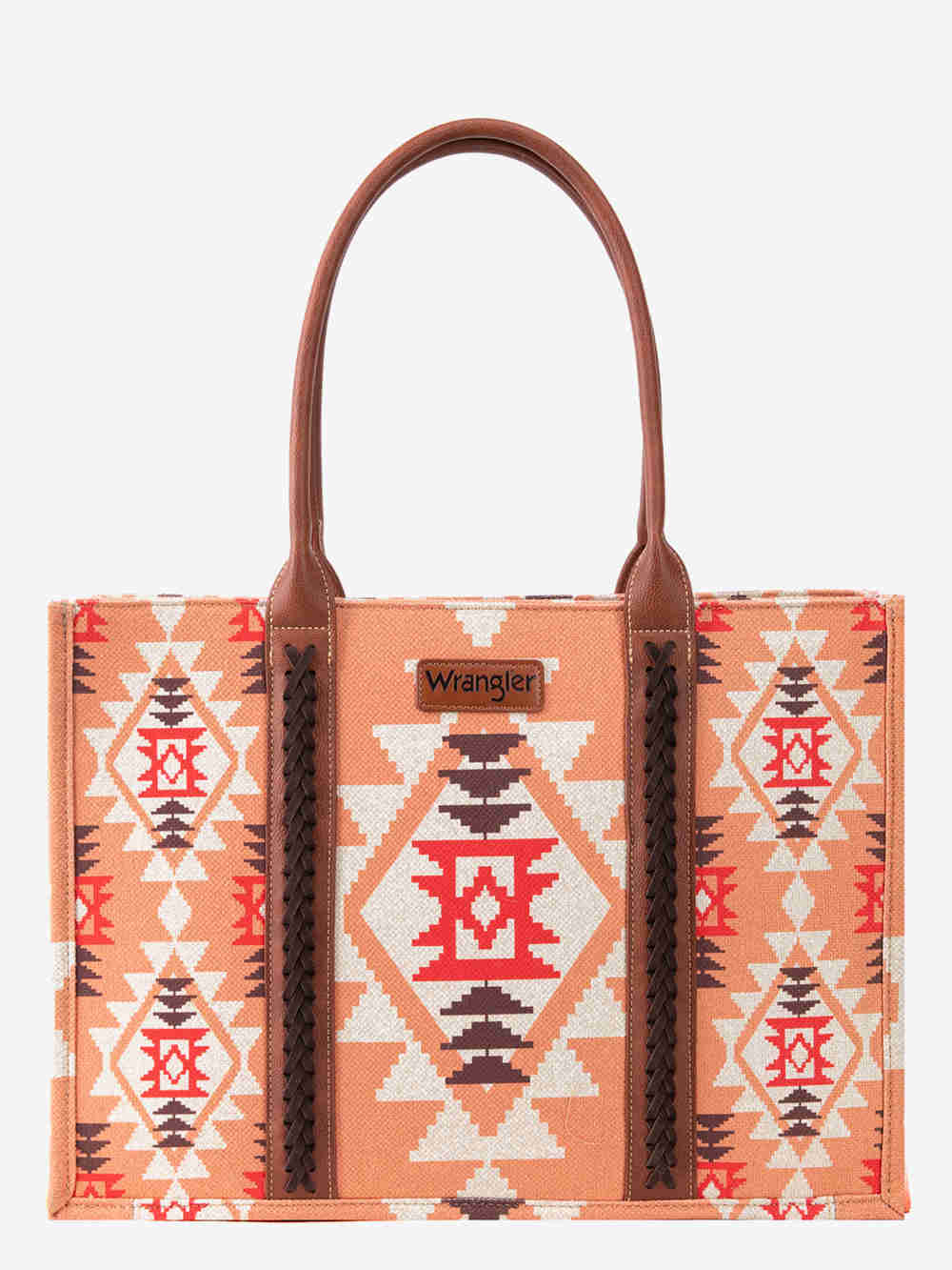 Southwestern Pattern Dual Sided Print Canvas Wide Tote