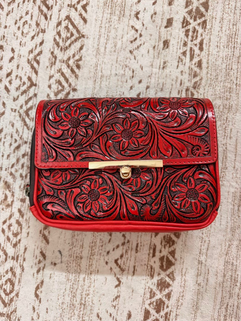 Tooled Leather Western Crossbody Bag – Floral Collection