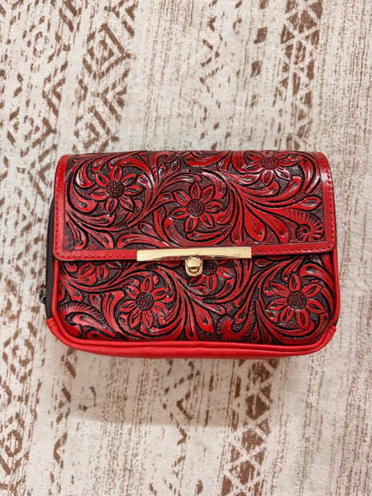 Tooled Leather Western Crossbody Bag – Floral Collection