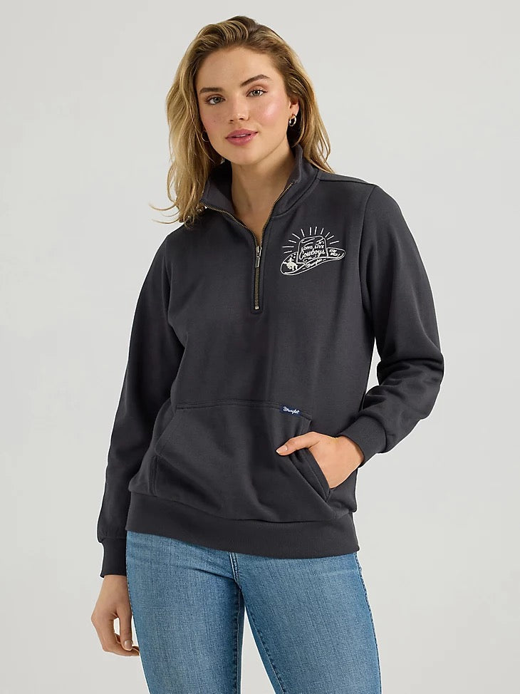 Women's Wrangler® "Long Live Cowboys" Quarter-Zip Pullover