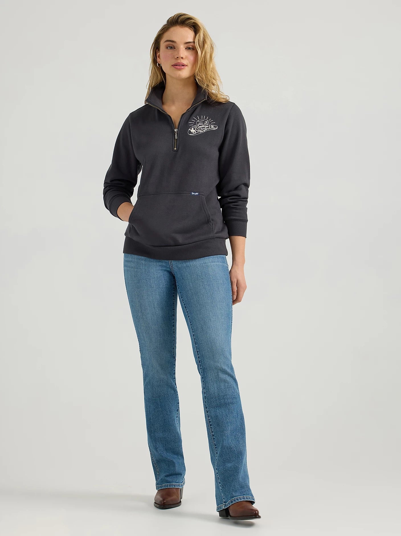 Women's Wrangler® "Long Live Cowboys" Quarter-Zip Pullover