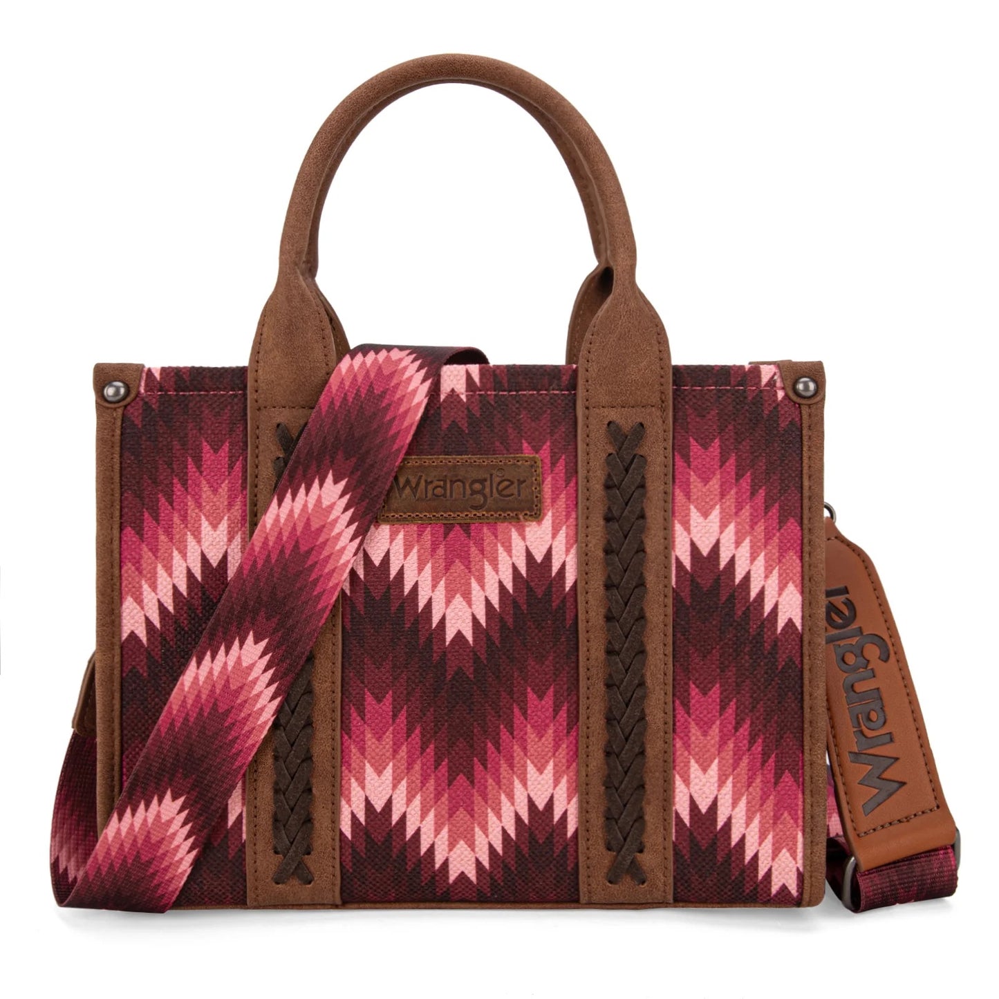 Wrangler Retro Chevron Southwestern Print Dual Sided Print Concealed Carry Crossbody Tote Handbag