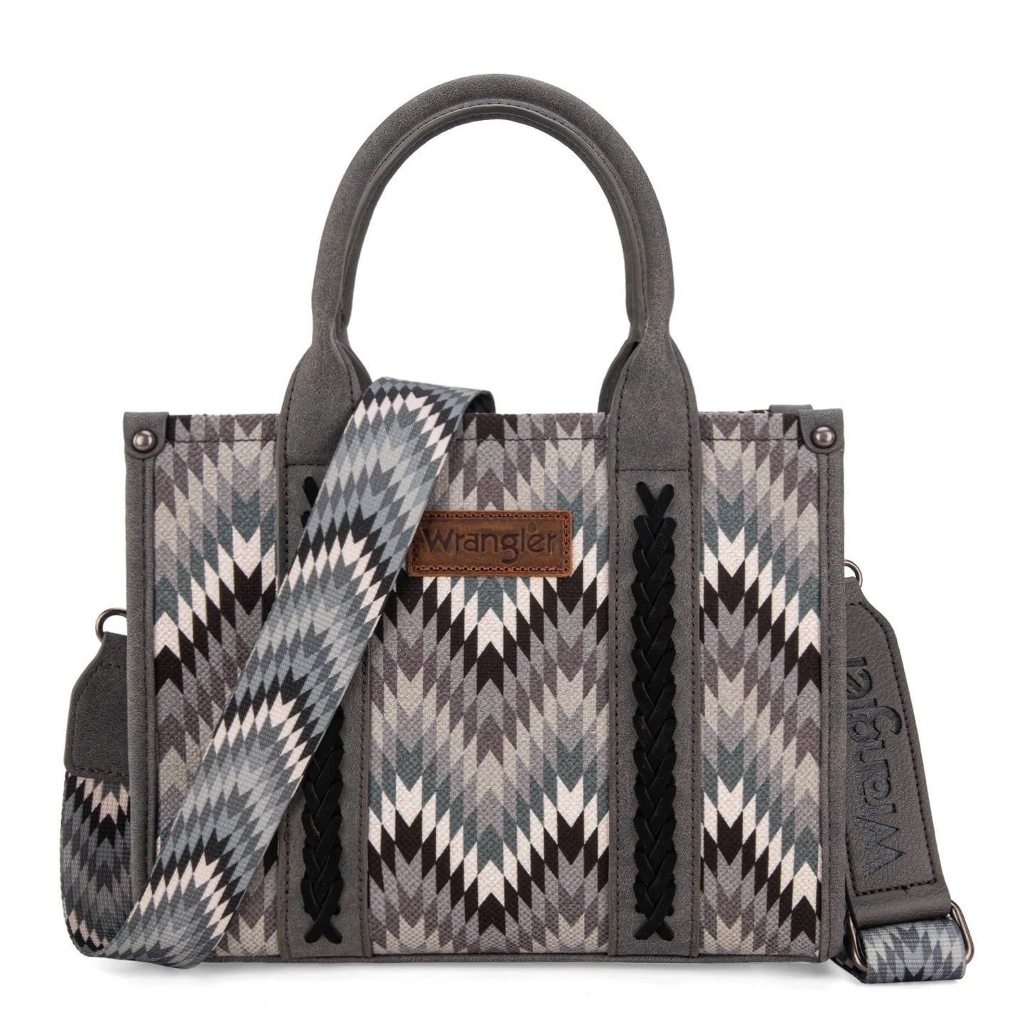 Wrangler Retro Chevron Southwestern Print Dual Sided Print Concealed Carry Crossbody Tote Handbag