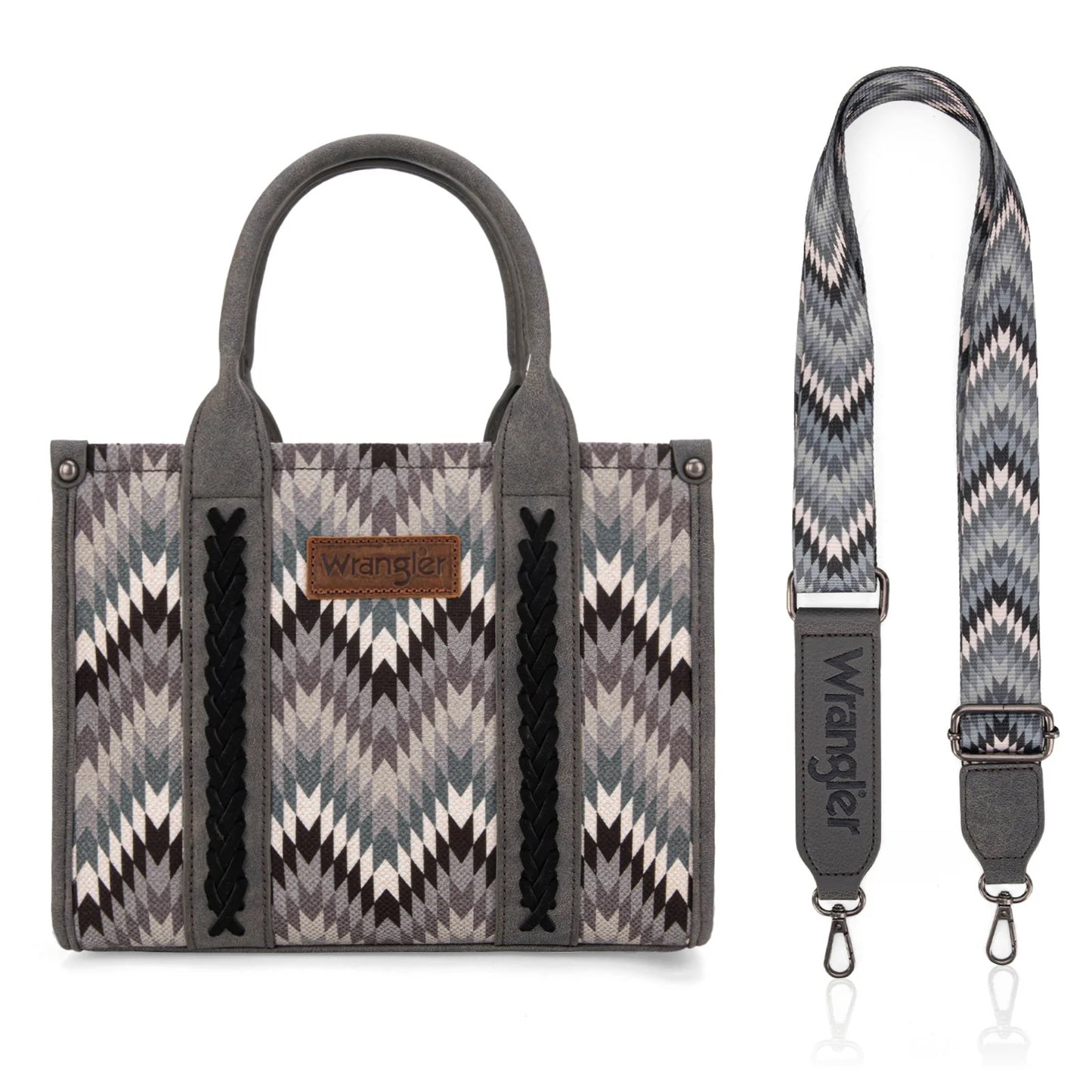 Wrangler Retro Chevron Southwestern Print Dual Sided Print Concealed Carry Crossbody Tote Handbag