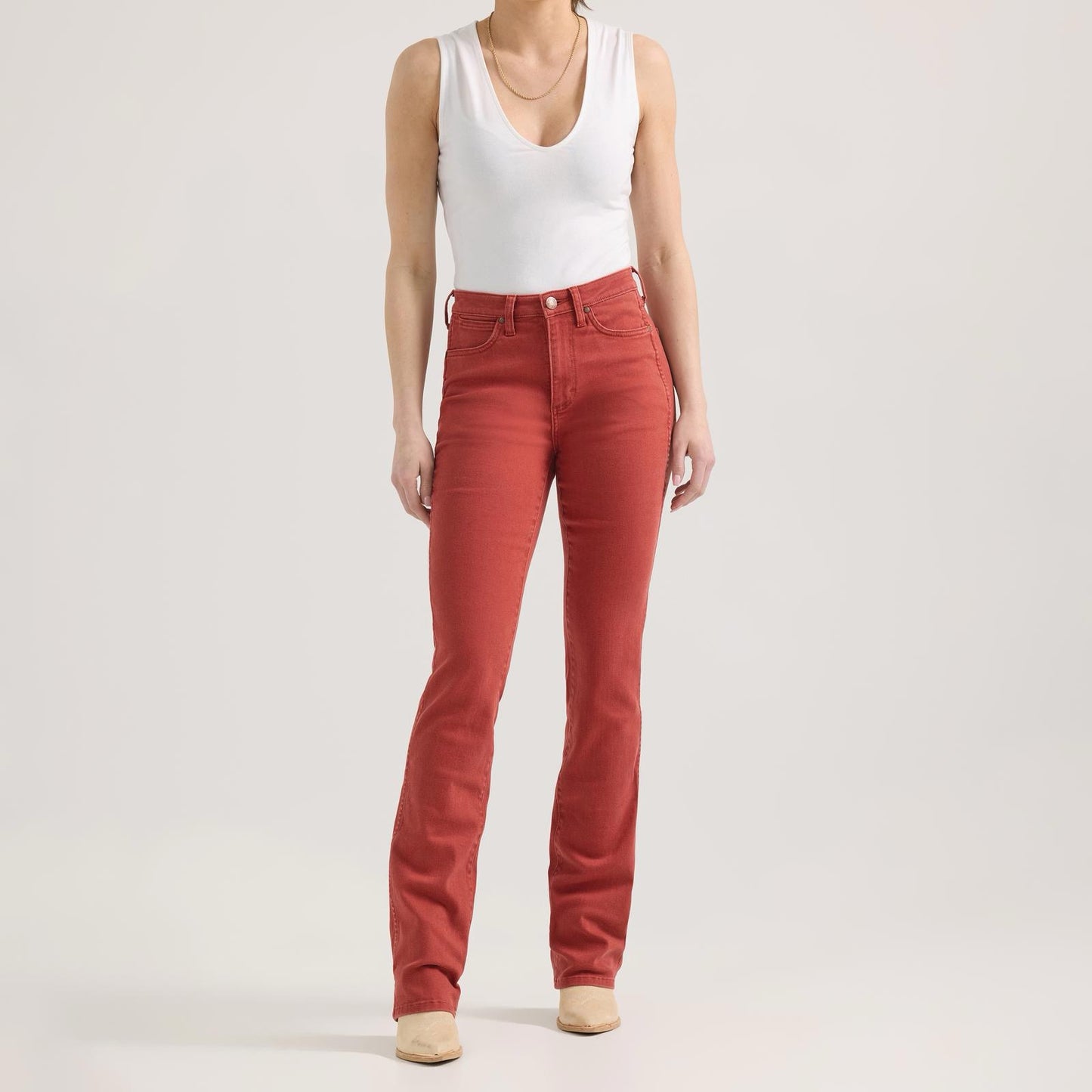 Nova Wrangler Retro Bailey High-Rise Red Wash Bootcut Jeans