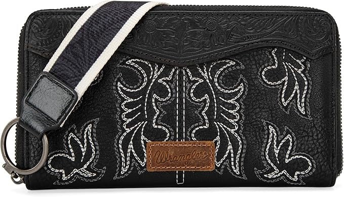 Wrangler Embroidered Wristlet Wallet