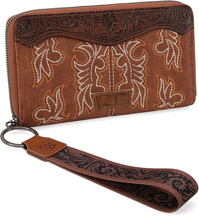 Wrangler Embroidered Wristlet Wallet