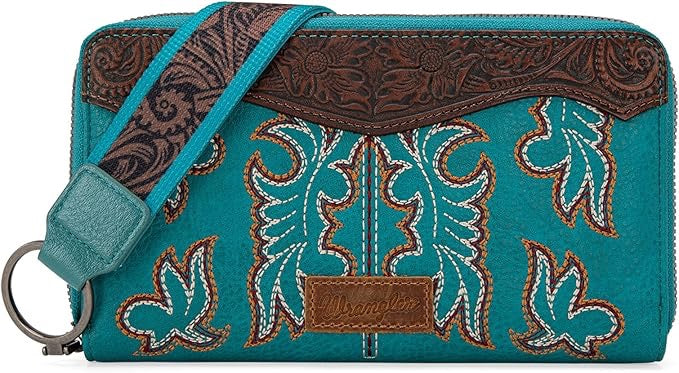 Wrangler Embroidered Wristlet Wallet