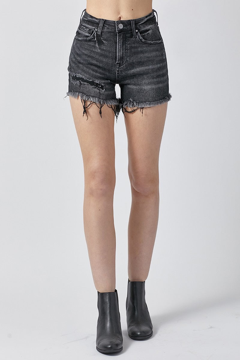 Woman's Stretchy High Rise Cut Off Distressed Risen Shorts