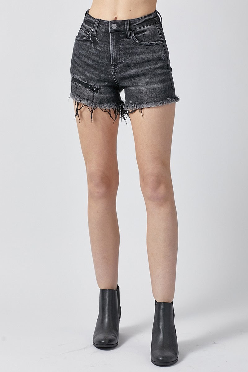 Woman's Stretchy High Rise Cut Off Distressed Risen Shorts