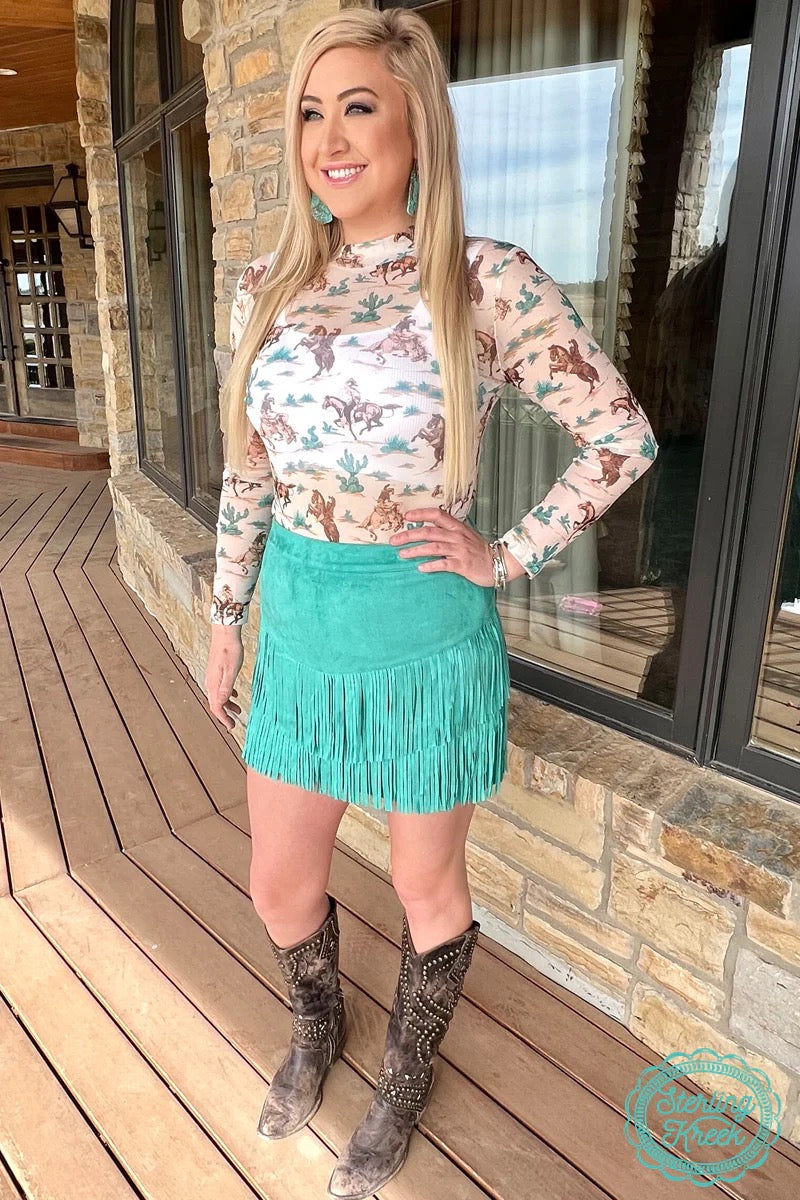 Chisholm Trail Western Mesh Top – Vintage Rodeo-Inspired Sheer Blouse