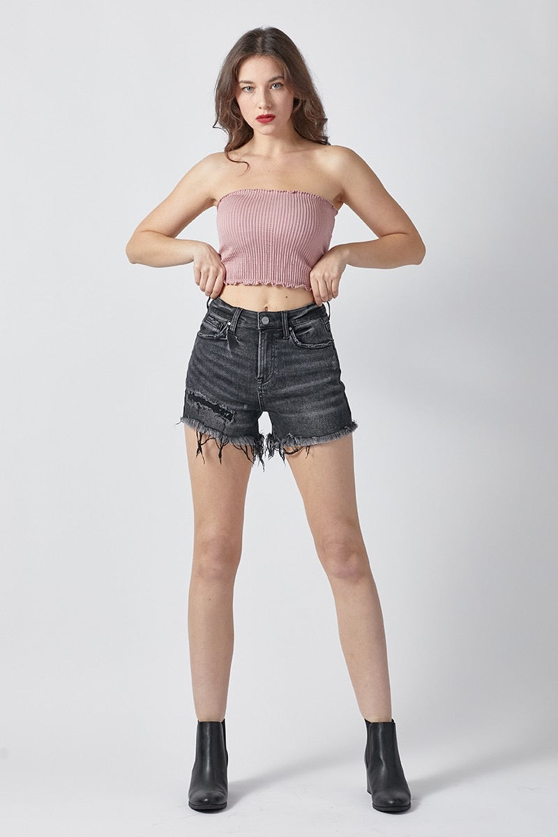 Woman's Stretchy High Rise Cut Off Distressed Risen Shorts