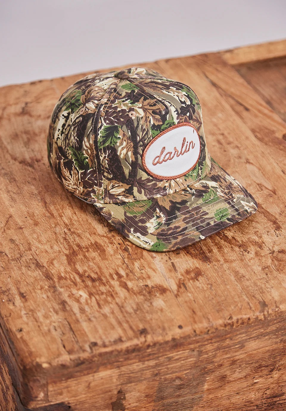 Darlin' Snapback Heritage Camo Brown & White Darlin' Round Patch