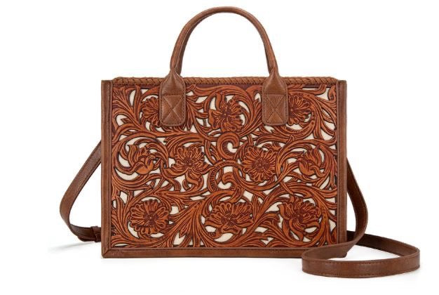 Trinity Ranch Floral Tooled Tote Bag