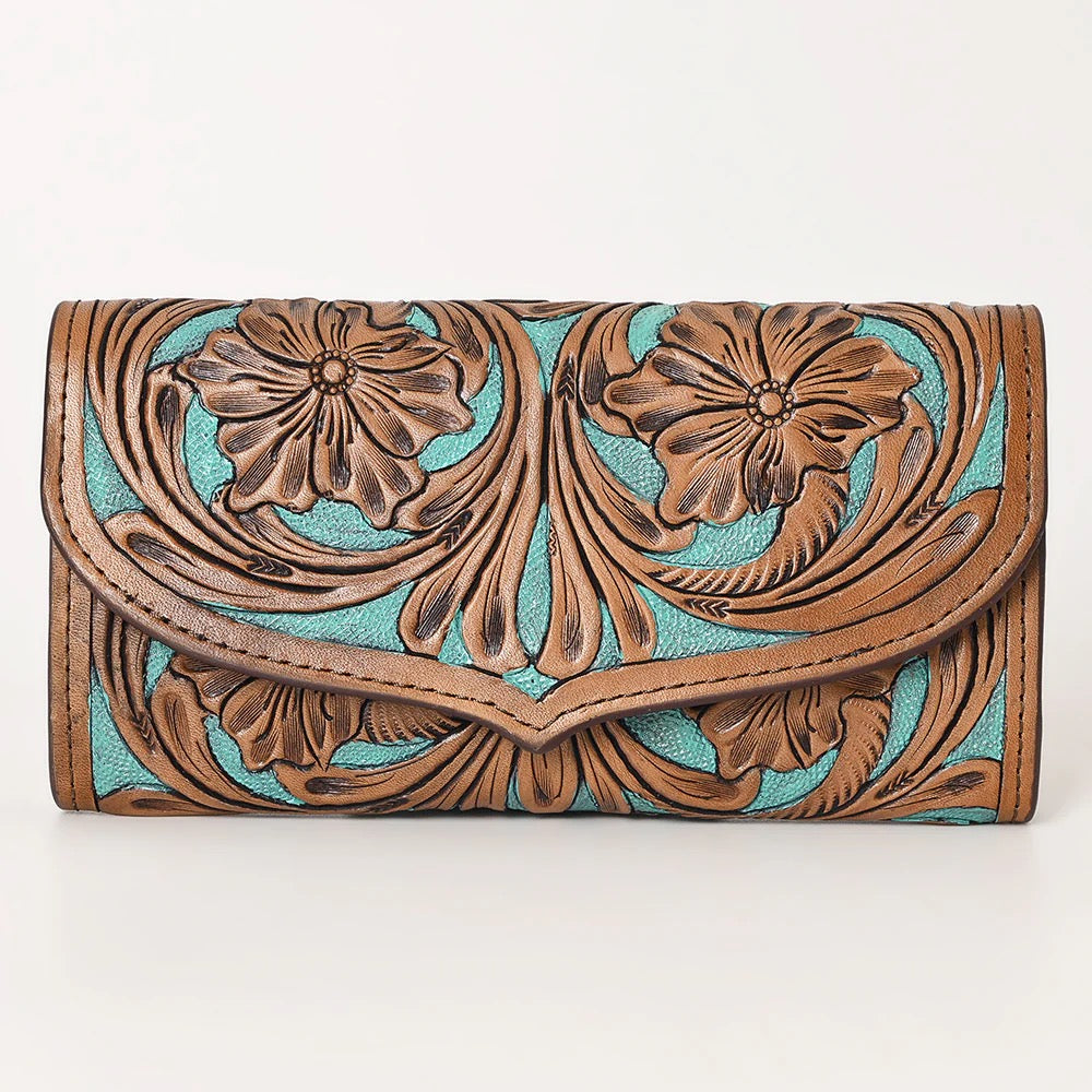 Texas Bloom Tooled Leather Wallet by American Darling